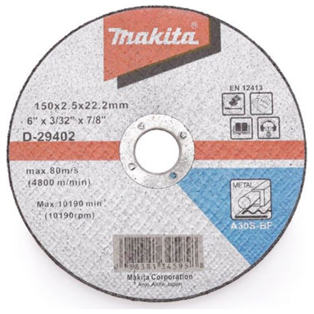 Makita D-29402 Cut-Off Disc / Wheel for Metal 6 Makita D-29402 Cut-Off Disc / Wheel for Metal 6